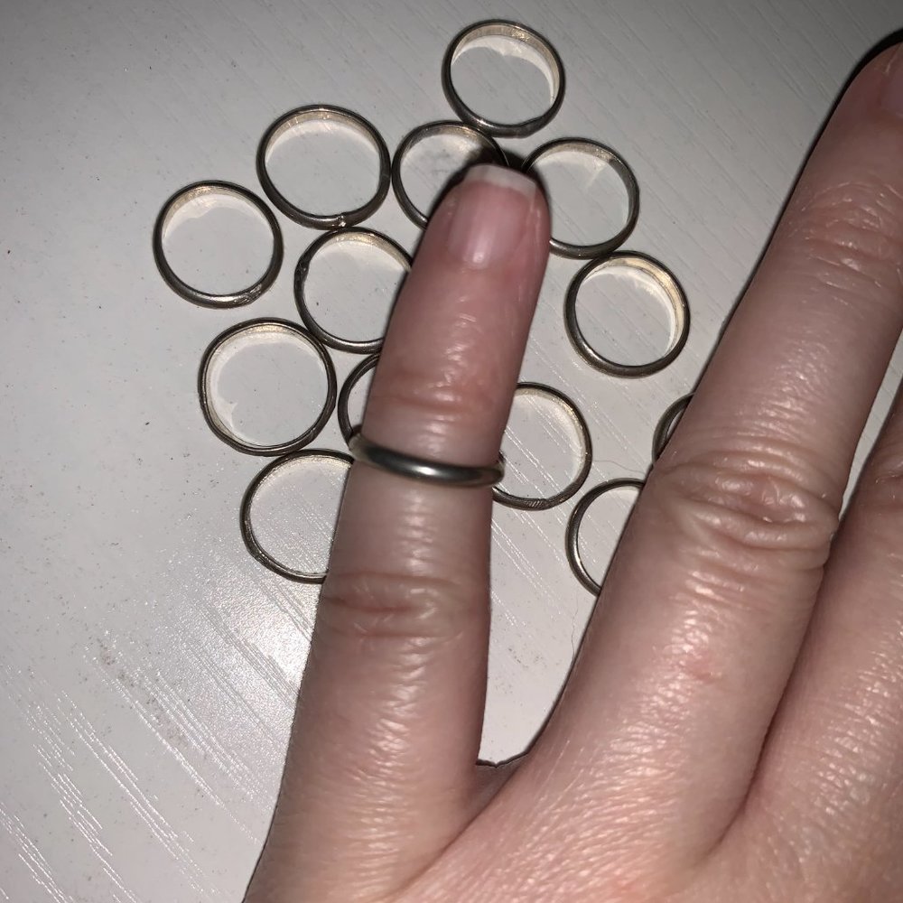 3/4 2mm Sterling Silver Plain band ring